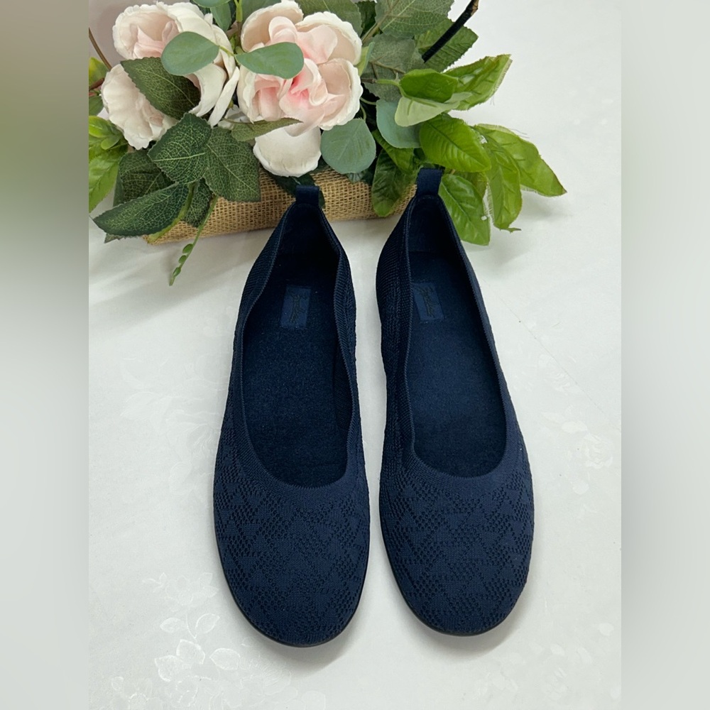 Zodiac Navy Blue Knit Ballet Flats